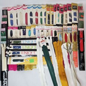 50 NEWVintage Zippers Talon J&P Coats Unique Misc Sizes Colors Material